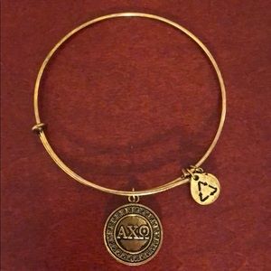 Alex and ani gold sorority bangle: axo